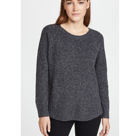 Pink Clover women's sweater boxy gray/black comfortable SZ L button edges - Picture 1 of 11